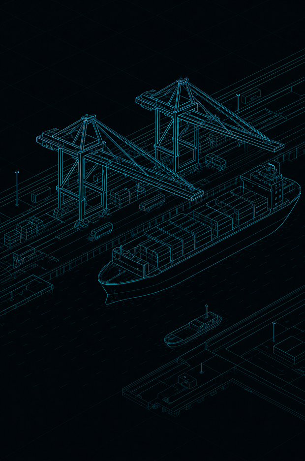 High-security logistics and access control surveillance at a port facility